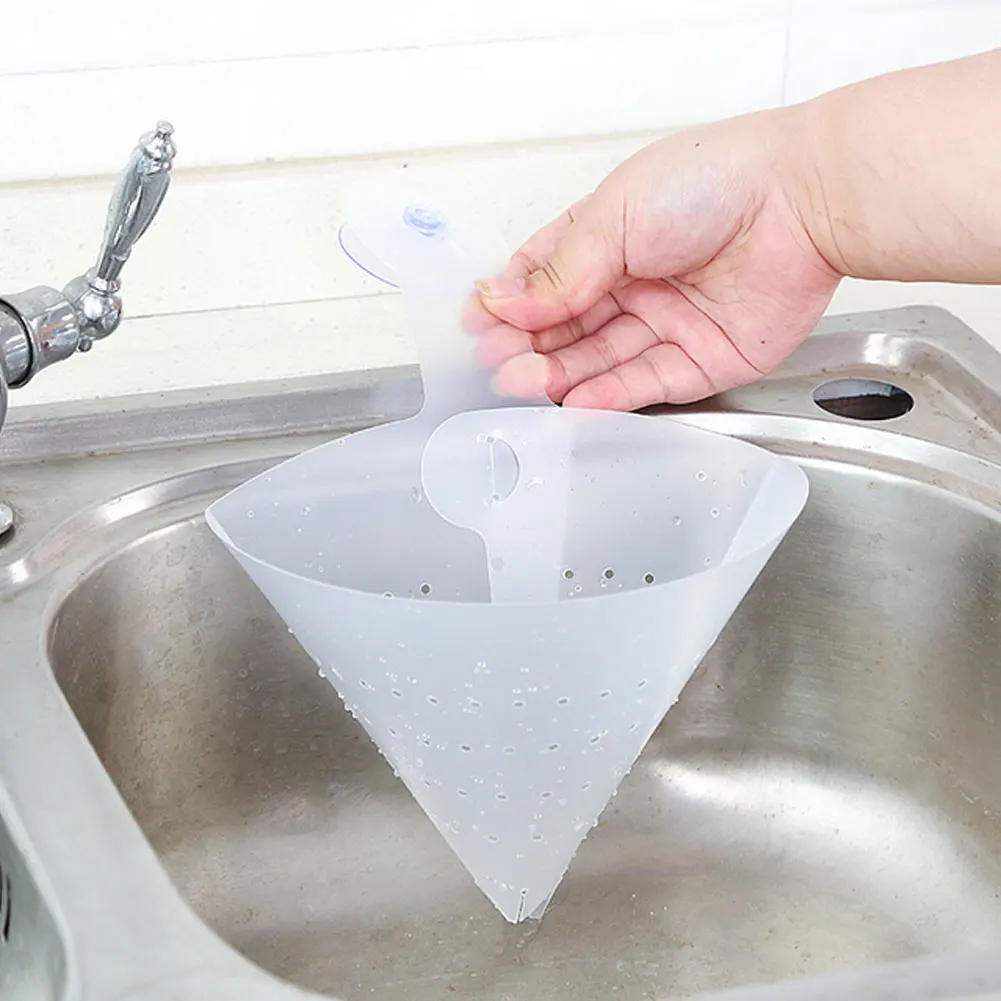 

Funnel Sink Drain Filter Self-Standing Stopper Sifter Anti-Blocking Folding Reusable Kitchen Basket Hair Catcher Colander