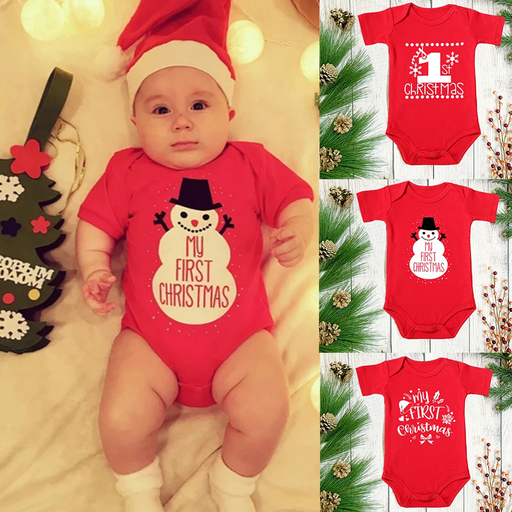 Newborn Infant Kid Baby Girl Boy Christmas XMAS Bodysuit Romper Jumpsuit Outfits 