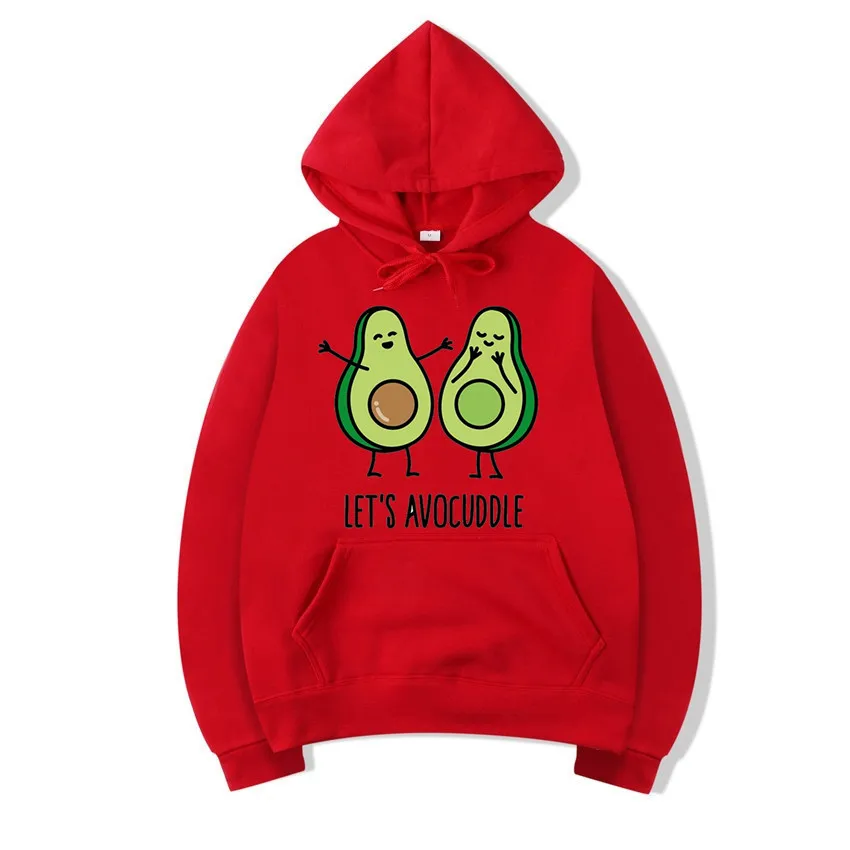 Женский авокадо Let's avocuddle унисекс розовые толстовки забавное пальто женская кофта с капюшоном для девочек - Цвет: T1203H-red