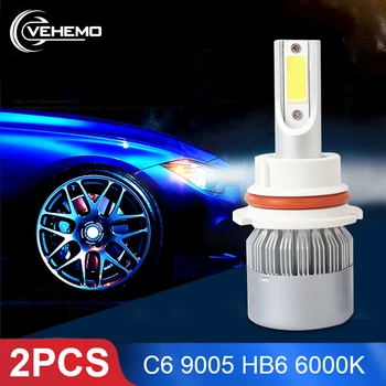 

2PCS C6 HB5 9007 LED Bulbs Car Lights 6000K White Replacement For Driving Lamp Automotive 4000LM LED 12V COB Chip LED Car Bulb