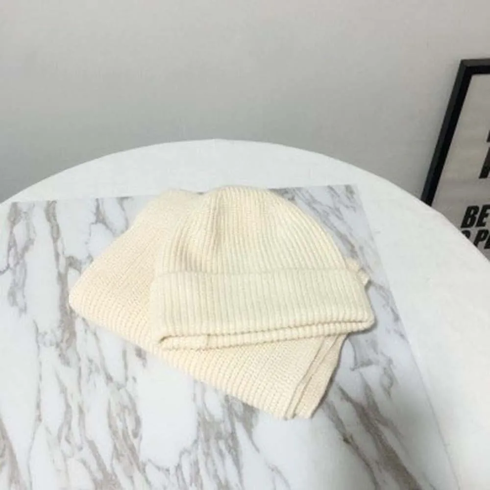 Hat And Scarf Women Two Pieces Pure Color Knitted Cap Keep Warm Neckerchief Winter Hat set