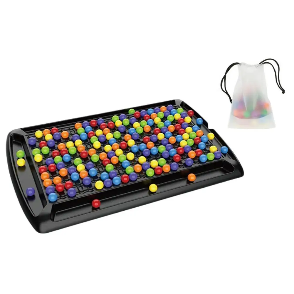 Cirdora Rainbow Bead Puzzle Jeu de société Rainbow Ball Matching Jeu de 241 pcs Bureau Puzzle Jouet Interactif Puzzle Échecs 