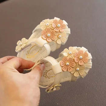 

Summer Little Girls Shoes Baby Girls Cute Flower Sandals Kids Shoes Toddler Girls Sandals Infant Baby Shoes Pink White