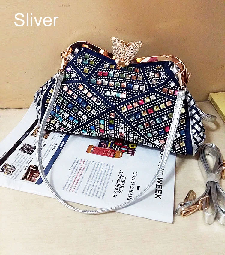 iPinee Ladies Handbags Women Fashion Bags Brand Design Women' Shoulder Bags Denim Rhinestones Decorative