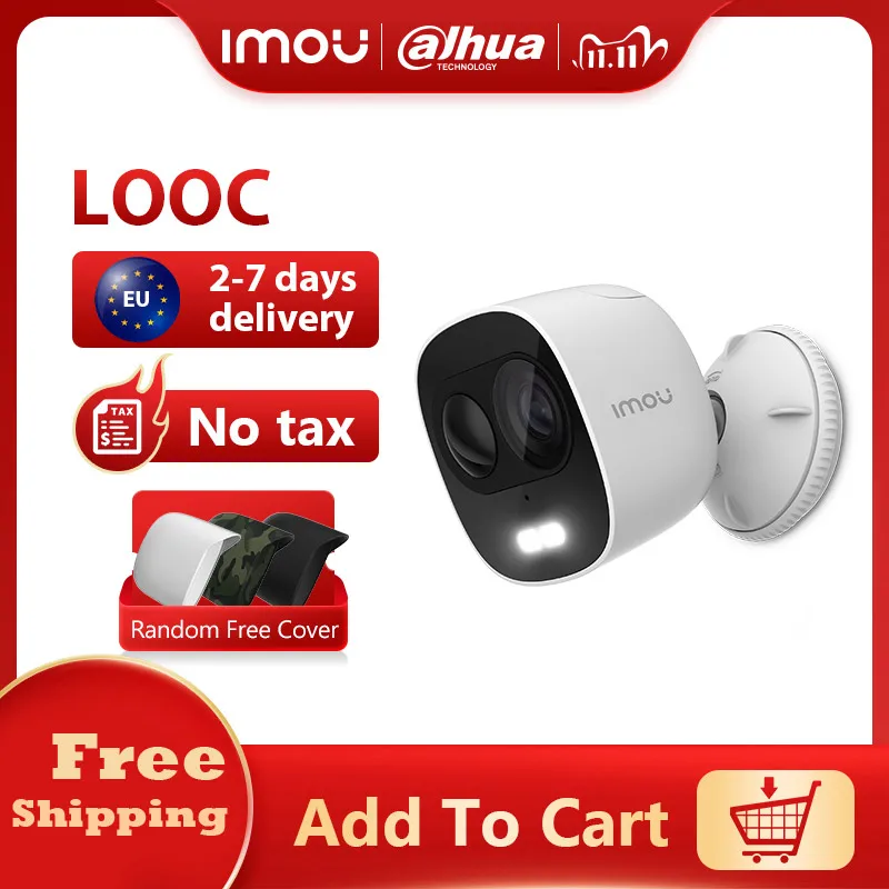  IP камера Dahua imou LOOC 1080P, уличная, водонепроницаемая, IP65, H.265, Пассивный инфракрасный датчик, активное отслеживание, Wi Fi, беспроводная скрыт…