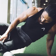 Спортивный жилет для занятий фитнесом, бега, тренировок из чистого хлопка, эластичное соединение, без рукавов, AliExpress