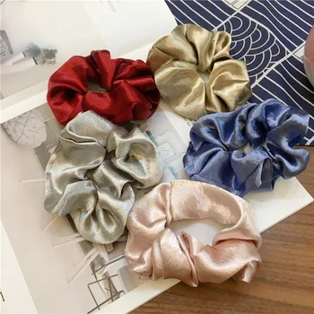 

French grace silk retro solid color hair circle hair bands for women