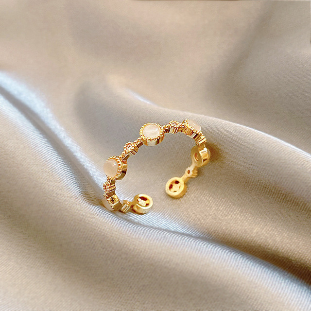 Sexy Zircon Open Rings For Women Trend Heart Pearl Wedding Party Adjustable Ring Girls Elegant Jewelry Gifts