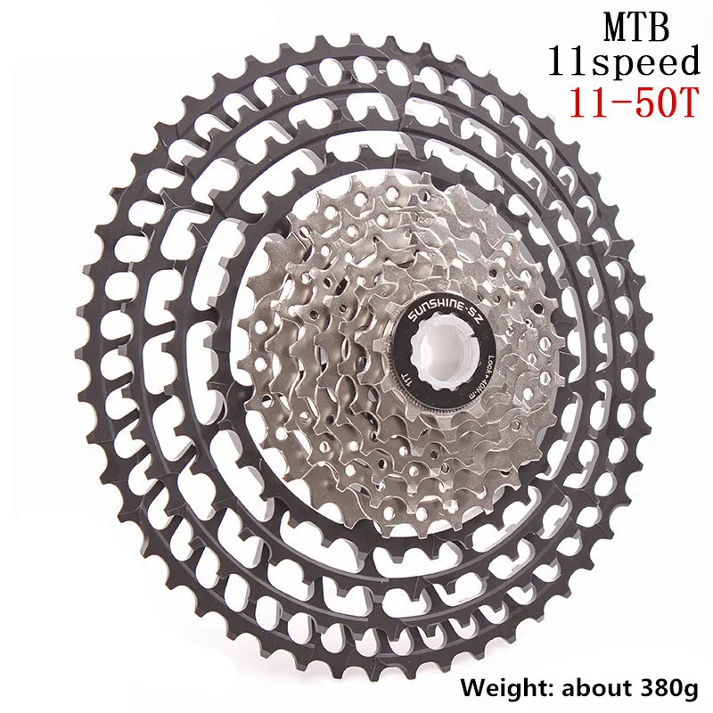 50T Silver No hook SUNSHINE SZ MTB велосипед большой Передаточное отношение 11 скорость 11-46 т/11-50 т горный велосипед Тип карты скорость маховик совместим с SHIMANO - Цвет: 50T Silver No hook