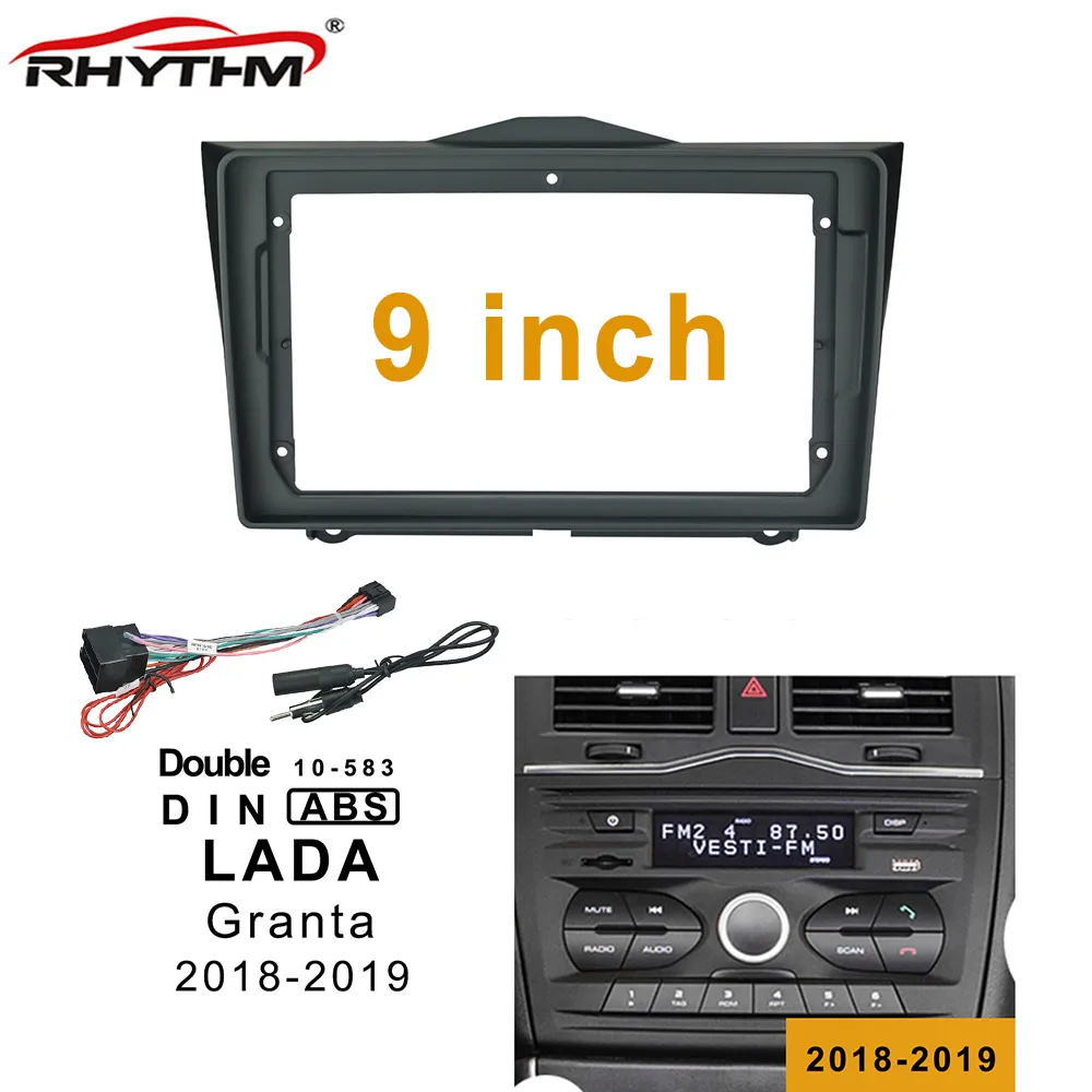 9 Inch Car Fascias For LADA GRANTA 2018-2019 One/ Double Din Dvd Frame Adaptor Install Panel Dash Mount Installation | Автомобили и