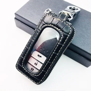 

Zipped Bag luxury Leather Car Key Chain Ring Keychain unisex key for Honda Toyota kIa Nissan Chevrolet Mazda Ford Peugeot
