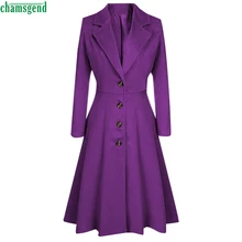Женская модная шерстяная куртка с длинными рукавами, однобортное фиолетовое шерстяное пальто, ВИНТАЖНЫЕ пальто с отложным воротником, Chaqueta