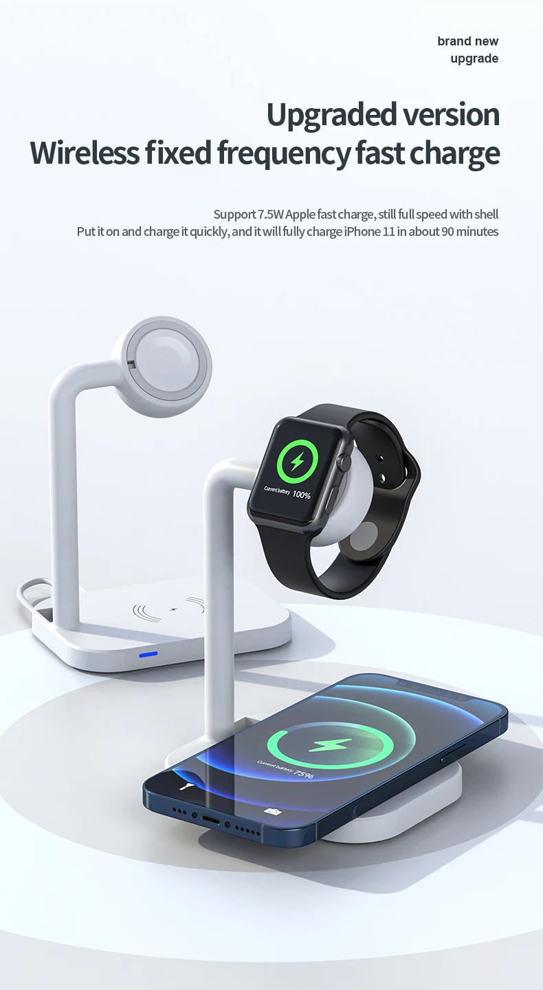 2 In 1 Magnetic Wireless Charger 15W QI Fast Charging Brackets for IPhone Samsung Huawei Xiaomi Mobile Phone Charging Stand baseus 65w