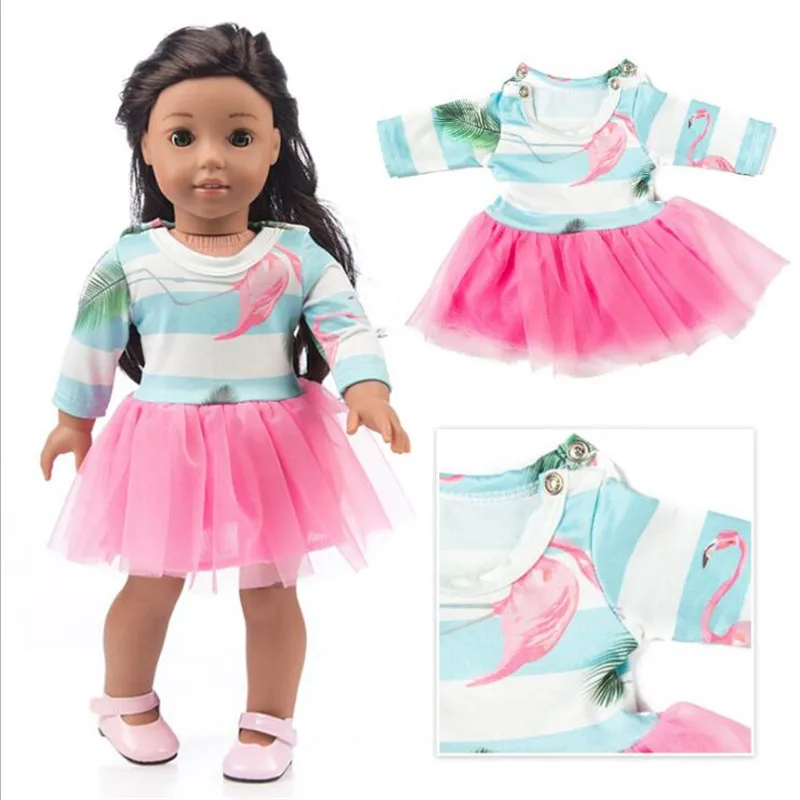 Подходит 18 дюймов 43cmDoll одежда новорожденный новый ребенок кукла Единорог лист