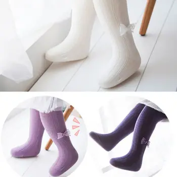 

High Quality Kids Baby Girls Socks Cotton Over Knee Toddlers Leg Warmers Cute High Over Knee Bow Soft Princess Long Socks Sweet
