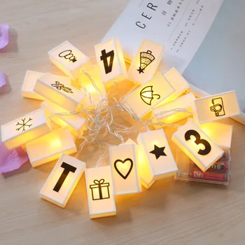 

DIY Letter LED String Lights 6M 50 LEDs Battery Hanging Lighting Christmas Garland Home Decoration Holiday Valentine's Day Lamp