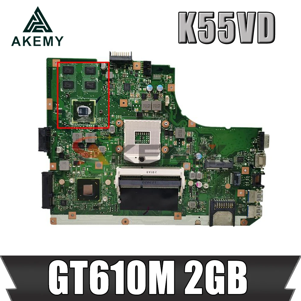 Fully Tested Motherboard For Asus K55VD Laptop with GT610M 2GB graphics HM76 chipset PGA989 socket DDR3 | Компьютеры и офис