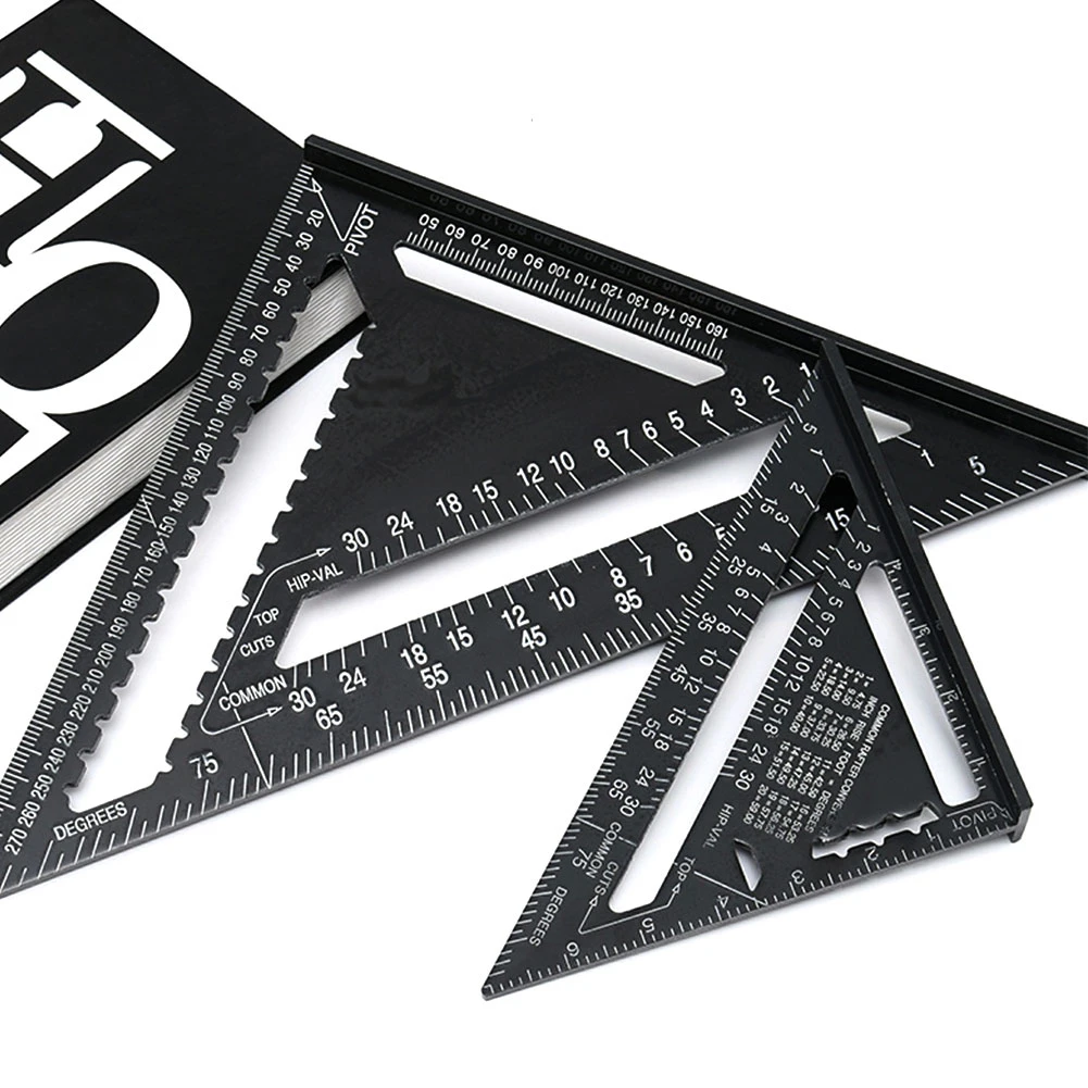 

7/12 inch Triangle Angle Ruler Protractor Woodworking Measurement Tool Quick Read Square Layout Gauge Measuring Tool Woodworking