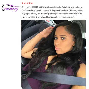 CRANBERRY Hair Brazilian Body Wave Hair Weave Bundles With Lace Closure 3 Bundles Human Hair With Closure 100% Remy Human Hair 6