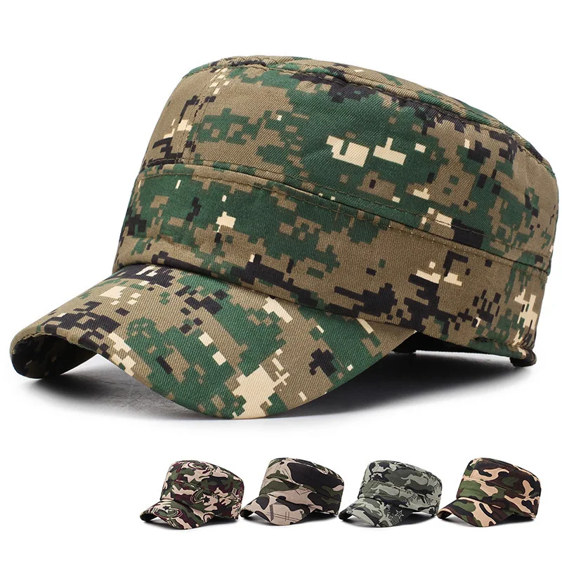 

Winter Elderly Hat Men's Winter Old Man Camouflage Flat-Top Cap Thick Ear Warm Cold Cap Wholesale