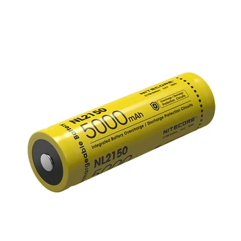 

NITECORE 21700 Li-ion Rechargeable battery NL2150 5000mAh 3.6V 18Wh Intergrated battery Overcharge Discharge protection circuits
