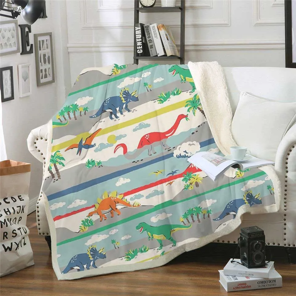

New style Throw Blanket Plush Fleece Sherpa Blanket Boys Animal Popular Bedspread Travel Bedding Outlet Velvet Airplane