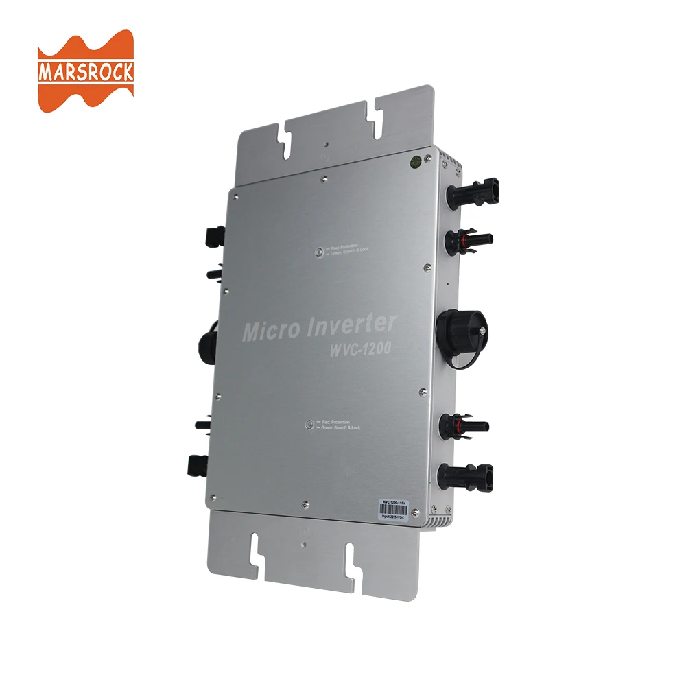 Водонепроницаемый Ip65 1200W микро Солнечный Grid-Tie Инвертор DC 22-50V до 80-160VAC или 180-260VAC, 50 hz/60 hz авто, макс для 1400W панелей - Цвет: Silver
