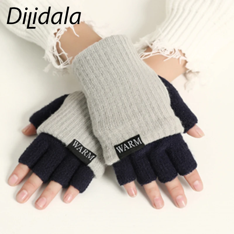 Dilidala вязаные перчатки, женские осенние и зимние шерстяные перчатки без пальцев, зимние женские перчатки