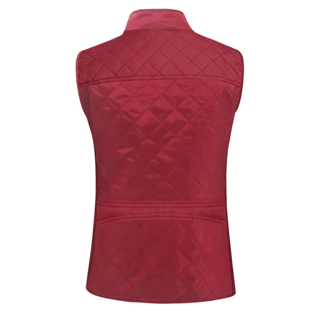 Jaycosin 2019 Winter Warm Casual Leisure Waistcoat Coat Women Thick Solid Color Jackets Comfortable Sleeveless Jacket Coat 31#4