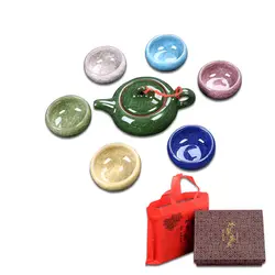7cs/набор + Подарочная коробка китайские чайные чашки чайный горшок разноцветный ледяной трещины чайный сервиз Китай кунгфу чай чашка 3D Рыба