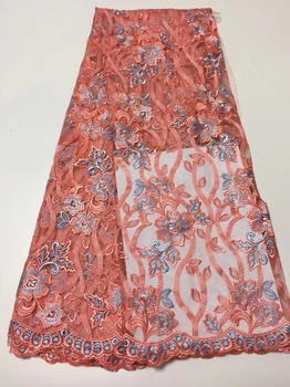 

African Lace Fabric 2019 High Quality Nigerian Lace Fabrics Tissu Africain Guipure Embroidery French Tulle Lace Fabric CD29661