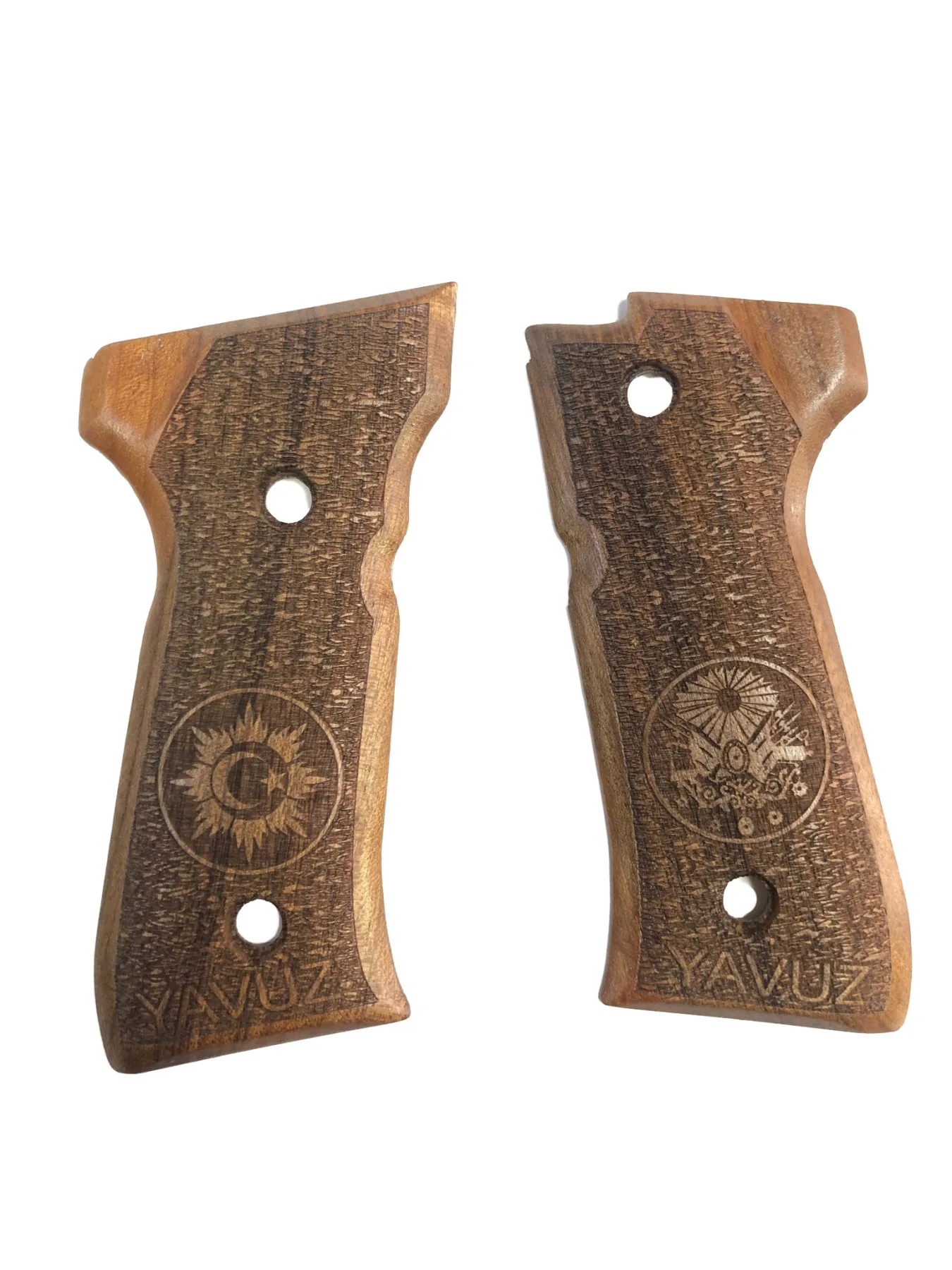 

Yavuz 16 - Beretta F92 Compatible the Moon the stars and Starboard Embroidered Wooden Grip
