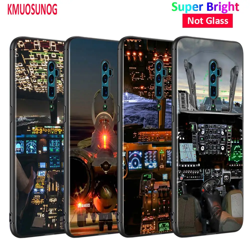 

Black Cover Aircraft Airplane fly travel for OPPO Reno Z 10X Zoom F11 F9 F7 F5 A7 R9S R17 Realme 2 C2 K3 Pro Phone Case