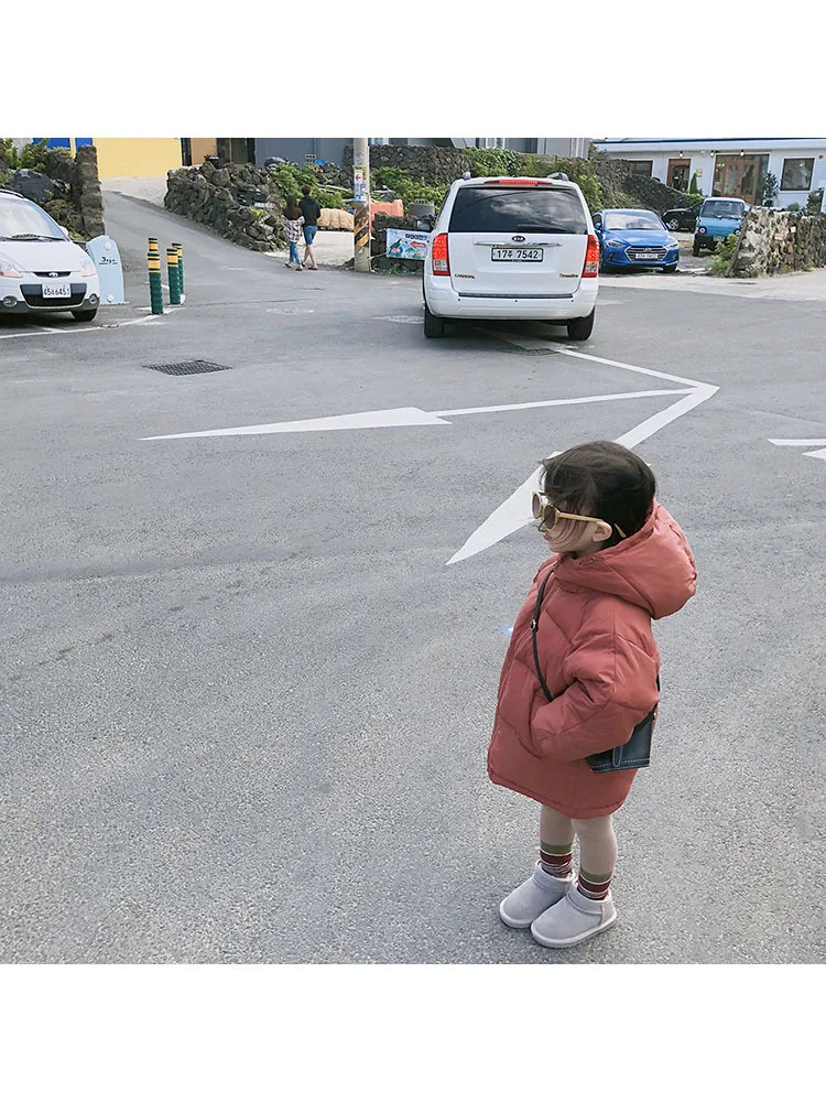 

2018 Winter New Children Mid-length Cotton Coat Korean-style Men And Women Children Hooded Cotton-padded Jacket Baby Warm down F
