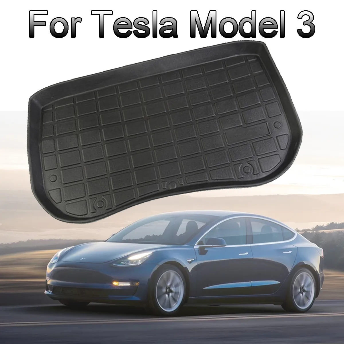 For Tesla Model 3 1pc Tpe Waterproof Front Cargo Tray Trunk Floor Mat