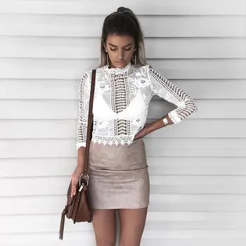 

Women's Ladies Long Sleeve Blouse Tops Summer 2020 Shirt Casual Lace Loose Clothes Fashion Appliques Floral Lace Clothing