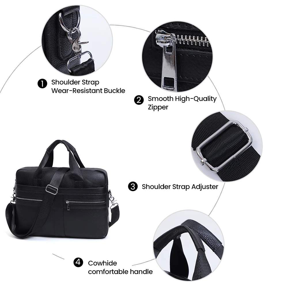 JOYIR Genuine Leather Men\'s Briefcase Male 15.6\