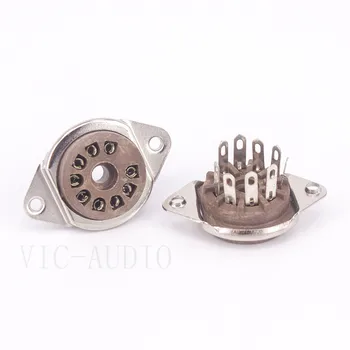 

10PCS Bakelite 9Pin Valve Tube Socket GZS9-F2 For 12AX7 12AU7 6922 ECC83 EF86 EL84 Vacuum Tube Vintage Amplifier Audio HIFI