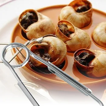 

2Pcs Snail Tong Nice Stainless Steel Fine Safe Food Serving Clip