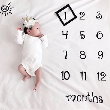 

New Hot Sell Baby Milestone Blanket Photography Commemorate Background Prop Cloth Monthly Growth Photo Background Rug