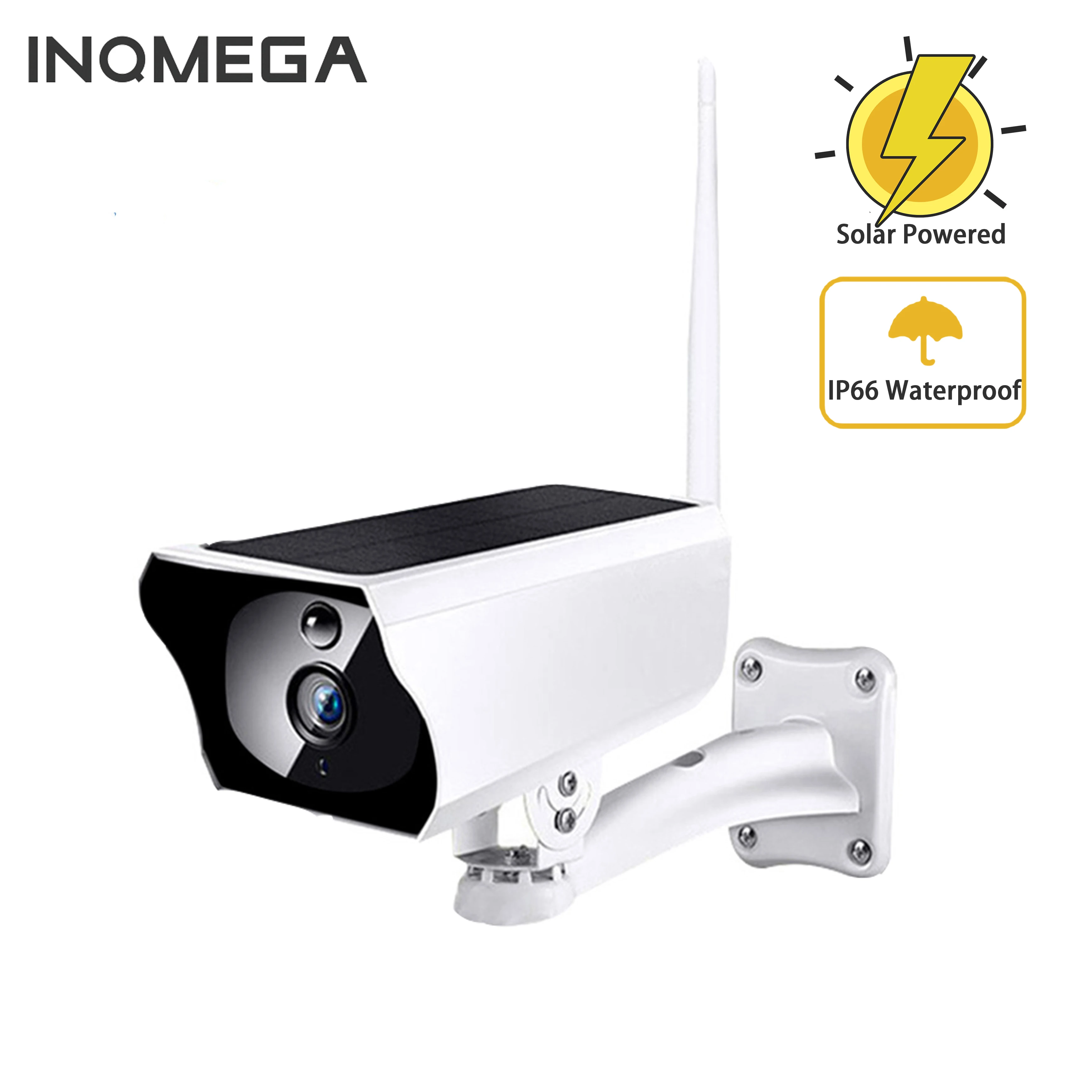 INQMEGA Солнечная WiFi IP камера 1080P наружная IP65 Зарядка батарея беспроводная