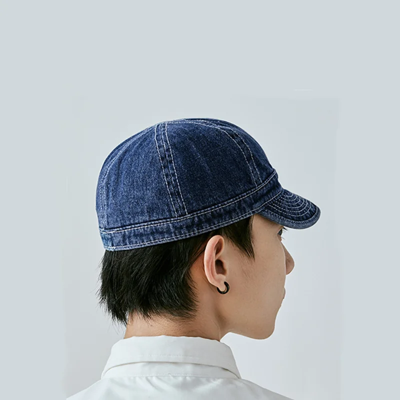 Short Brim Denim Baseball Caps For Men 