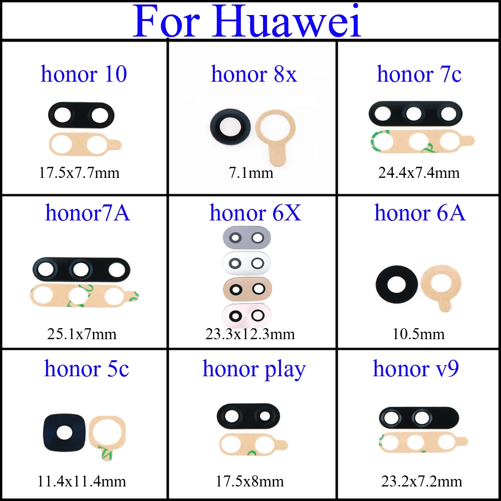 Мобильный телефон задний объектив задней камеры крышка для Huawei Honor 6a/10/8X/7A/7C/6X/5C/Play/V9/большой объектив камеры стекло запчасти