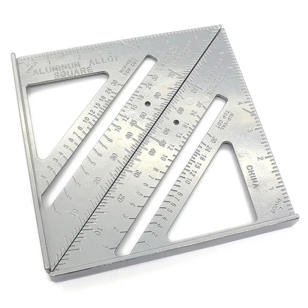 

Measurement Tool Triangle Square Ruler 7 Inch Aluminum Alloy Measuring Ruler Speed Square Roofing Triangle Angle Protractor