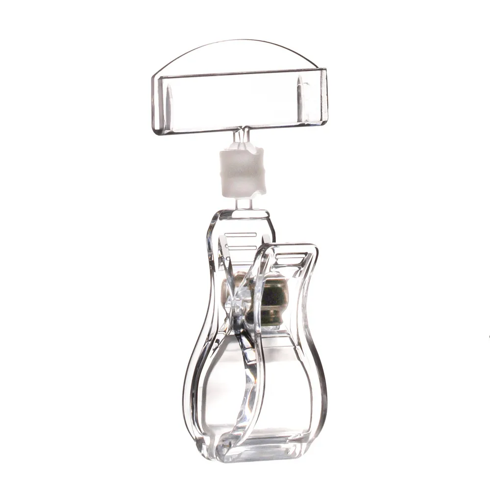 Soportes de plástico para Clips de pantalla POP transparente, etiqueta de precio de tarjeta de papel de señal, señalización de promoción en supermercado, 20 piezas