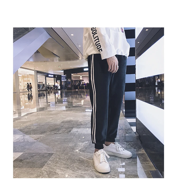 Liketkit, зимние спортивные штаны, мужские,, в полоску, золотые, бархатные, свободные, толстые, теплые, шаровары, мужские, повседневные, уличная одежда, штаны для бега