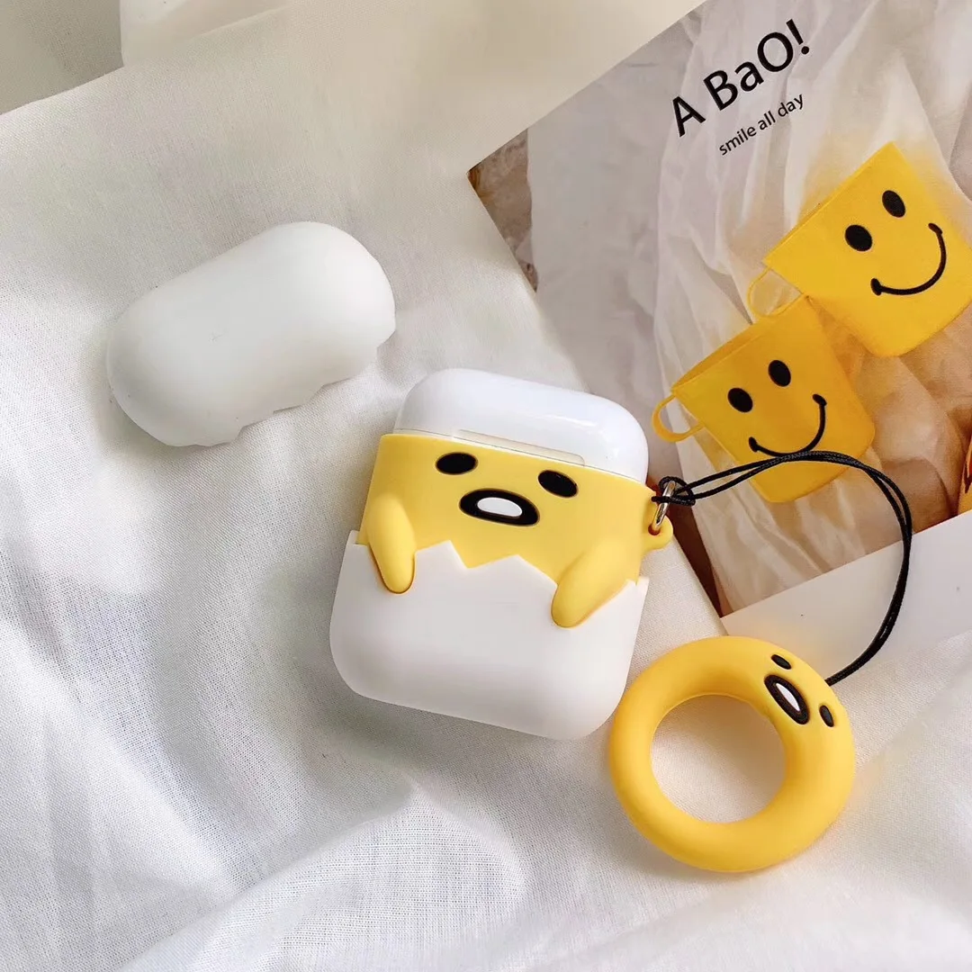 3D Eggshell Chick Silicone Case for Airpods 1 2 3 Cute Bluetooth Earphone Case for Airpod Pro Cover for Air Pods Pro with Ring - Цвет: for airpods 1 2 B