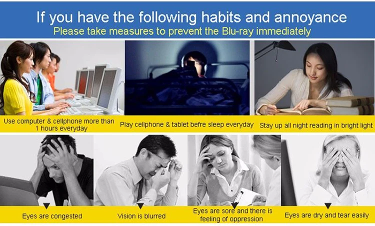 1.74 Index Anti-Blue Ray Prescription Lenses Aspherical Computer Protection Lenses Anti-Radiation Optical Myopia Hyperopia Lens