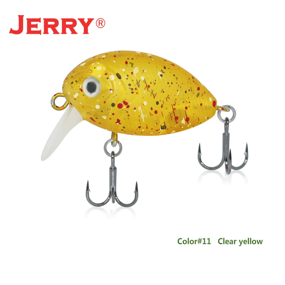 Jerry 1 шт. 32 мм сверхлегкие рыболовные приманки микро приманка воблер форель рыболовные приманки кренкбейт жесткая наживка пресноводная наживка - Цвет: Clear yellow