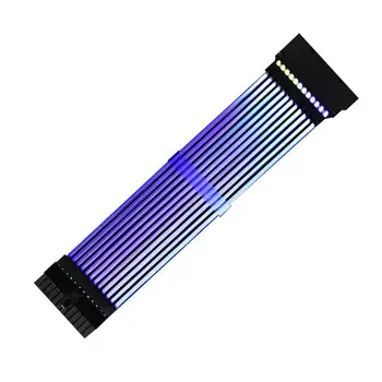 

24Pin+8Pin Neon RGB PSU Line Computer Desktop Case Power Extension Adapter Cable Independent Design Of Double-Deck Structure